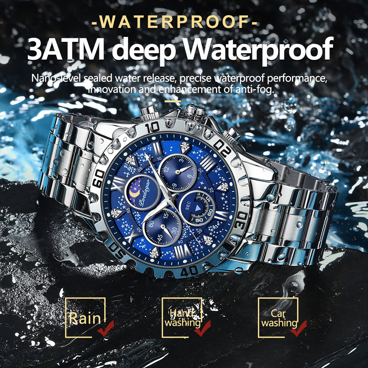 POEDAGAR 973 Men's Chronograph Watch – view 3