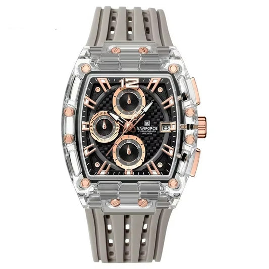 Luxury Transparent Chronograph Watch – Bold Style, Premium Design